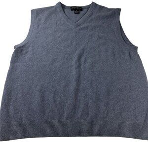 Joseph Lyman Cashmere Vest Sweater Mens V Neck Sleeveless Pullover Blue Soft